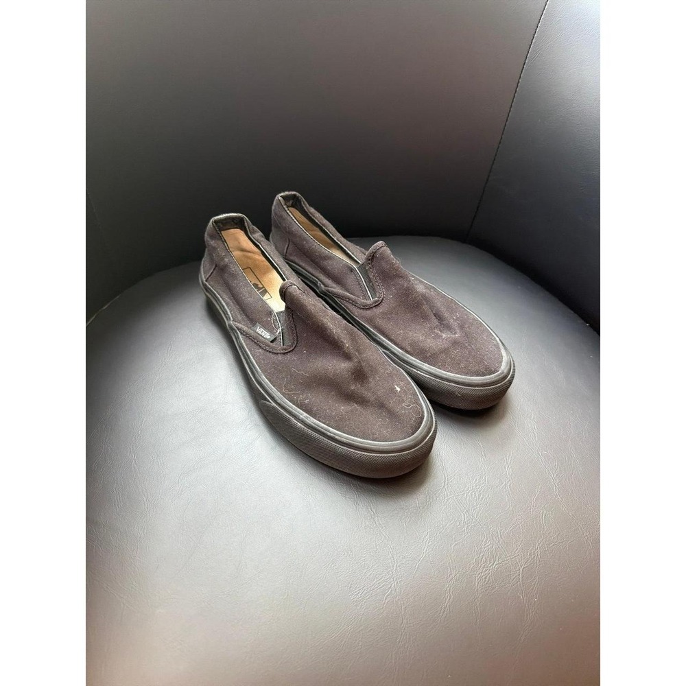 Vans Classic Slip-On Shoes black on black womens 9.5 men's 8.0